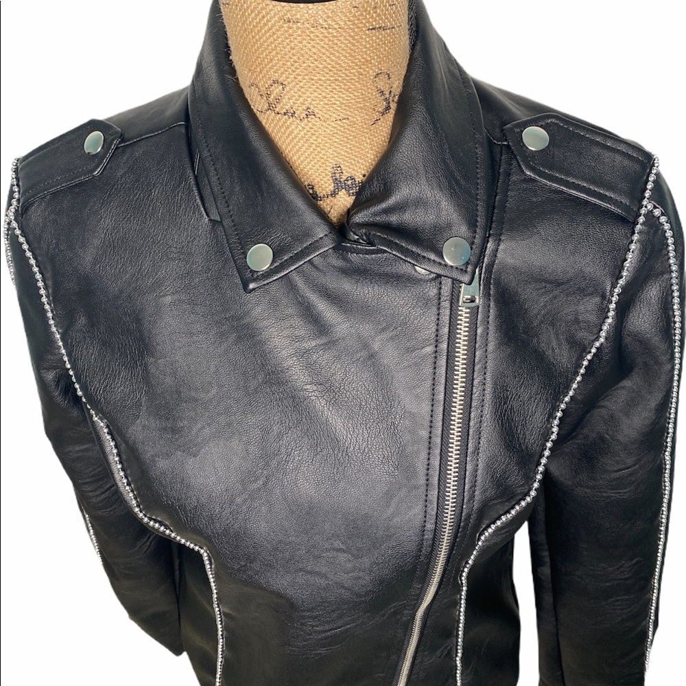 BACCINI FAUX LEATHER JACKET size S NWT - Picture 3 of 15